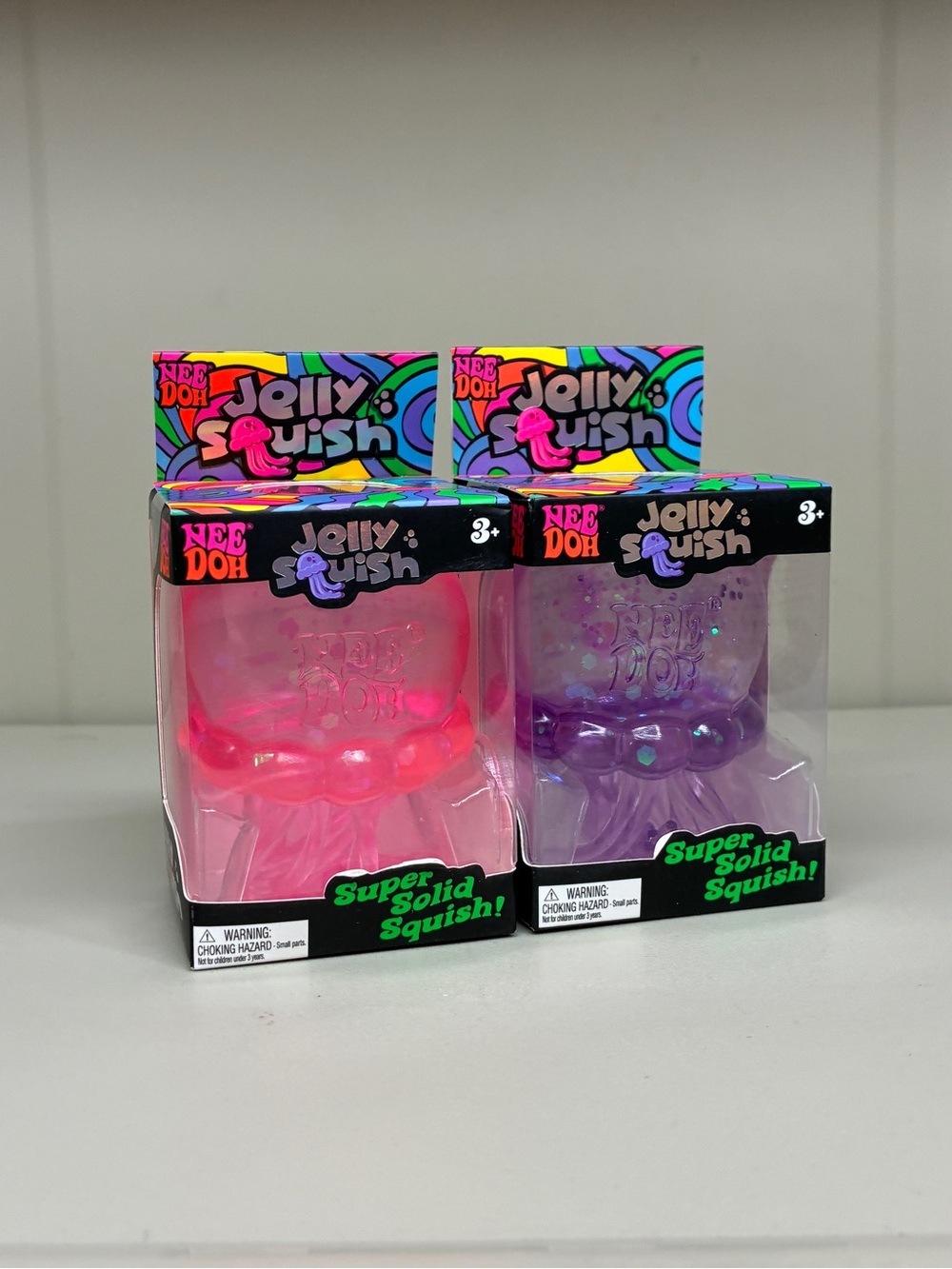 NeeDoh Jellyfish Jelly Squish Bundle Set of (2) - GENUINE Pink & Purple